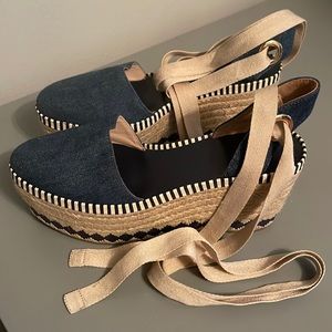 Tory Burch denim wedges